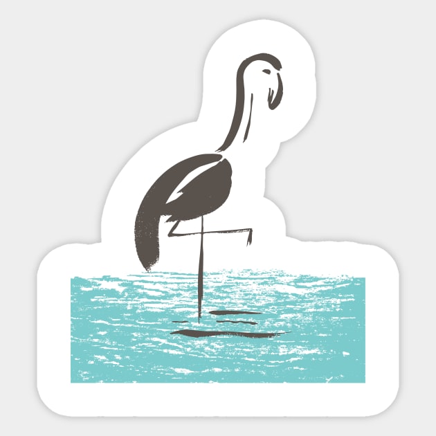 Brush Flamingo Sticker by SWON Design